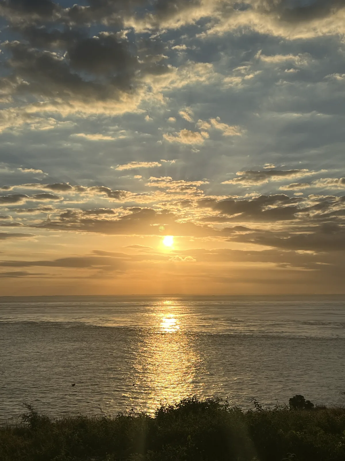 A golden sunset over the ocean